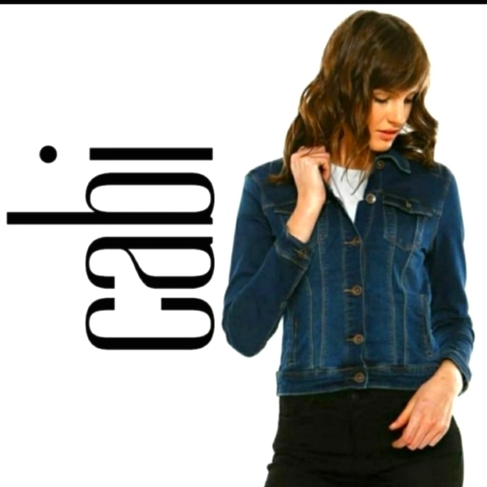 CAbi Blue Denim Jean Jacket Size XS